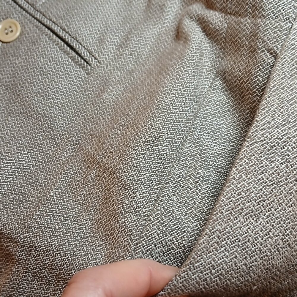 CALVIN KLEIN Tan Herringbone Linen Blend Dress Pants EUC - Picture 12 of 16